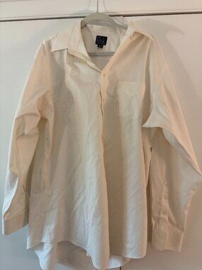Jos. A. Bank Traveler’s Collection Men’s 17-35 Ivory Dress Shirt Tailored Fit